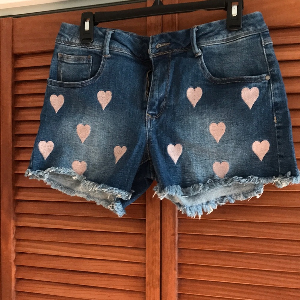 Black Label Blue denim cut off shorts size L.